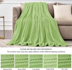 BEDELITE Ribbed Jacquard Green Fleece Twin Blanket - Image 7