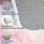 Rainbow Area Rugs for Living Room, 5x8 Fluffy Girls Bedroom Rug, Indoor Ultra - Image 4