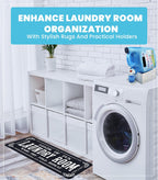 TidyFriend Laundry Detergent Holder with Laundry Room Rug Runner, Detergent Stand for Spill Protection, Non-Slip Runner Mat, and Stylish Room Organizer for Home & Laundry Spaces