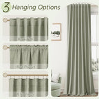 Sage Green 100% Blackout Curtains 96 Inch Length 2 Panels Set - Image 6
