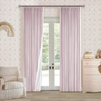 Light Pink Pinch Pleated Blackout Linen 80 Inch Window Curtains 2 Panels | 100% - Image 7