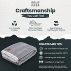 Gold Case Throw Blanket for Bed – 100% Recycled Turkish Cotton Bed Blanket – Decorative Throw Cotton Blankets for Living Room & Bedroom – Elegant Black Woven Queen Blankets – 90x90
