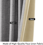 MIULEE 100% Blackout Linen Curtains 42 x 96 Inch Glacier Gray 2 Panels | - Image 6