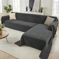 2 Pieces Sectional Couch Covers L Shaped Cover XL Charcoal Gray | Thick by Unknown