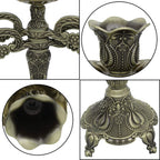 Metal Candelabra 5-Candle 10.1 Inch Tall Candle Holder Stick for Home Wedding Event and Party Festival,Bronze