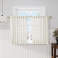 Cream Linen Back Tab Rod Pocket Curtains 50 Inch Length by Nanspring
