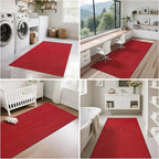 3x5 ft Area Rug Entryway Runner Kitchen Rugs Non Slip Washable Red | Boho Woven - Image 8
