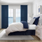 Pinch Pleated Denim Blue Curtains 102 Inches Long - Image 6