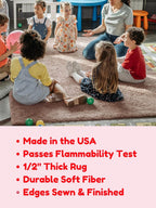 KOECKRITZ Soft and Colorful Kids Classroom Area Rugs (Passes Flammability Pill Test) Many Sizes and Bright Colors to Select from (7' Round, Tangerine)