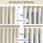 Vision Home Natural Pinch Pleated Full Blackout Curtains Linen Blended Room - Image 3