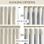 Vision Home Natural Pinch Pleated Full Blackout Curtains Linen Blended Room - Image 3
