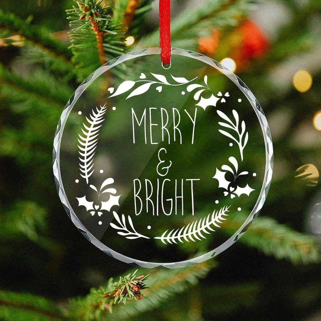 Personalized Christmas Ornaments - Custom Picture & Text Ornaments for Christmas 2024, Baby's 1st Christmas Ornament with Picture for Xmas Tree Custom Gifts for Family, Mom, Dad, Friend (Crystal)