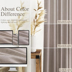 Brownish Grey Linen Curtains for Living Room 100 Inches Long Back Tab Light - Image 3