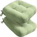 Codi Dining Chair Cushions 2 Pack, Thick Chairs Pads for Indoor Kitchen Room - Washable, Non-Slip Memory Foam Seat Cushion with Ties, 16.5"x16.5"x 3.5", Set of 2, Sage
