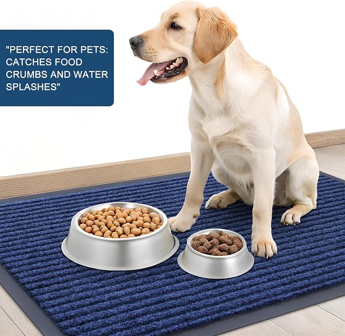 OLANLY Front Door Mat 47x34, Waterproof Heavy-Duty Indoor Outdoor Doormat | Blue - Image 6