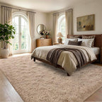 4x6 Beige Fluffy Soft Area Rug Non-Slip - Image 3