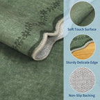 GarveeHome 3x5 Scalloped Washable Area Rug Non Slip Bedroom Entryway Rug | Soft - Image 4