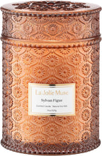 LA JOLIE MUSE Fall Candles - Sylvan Figue, Fig Leaf, Red Berries, Sandalwood | 19 oz Large Wooden Wick Candle | Natural Soy Wax | 90 Hours Clean Burn | Luxury Fig Candle | Gift-Ready for Hosts