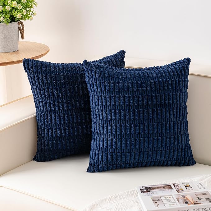 Aegero Pack of 2 Corduroy Decorative Throw Pillow Covers 16x16 Inch by Unknown