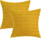 MIULEE Decorative Throw Pillow Covers 16x16 Mustard Yellow Pack of 2 | Soft - Image 6