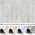 8x10 Washable Area Rug for Living Room Bedroom: Non-Slip Modern White Gray | - Image 8