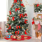 Christmas Funny Beer Tree Skirt, Seasonal Tree Mat Holiday Party Supplies Ornaments Indoor Outdoor Decorations for Tabletop Trees 35.4 Inches