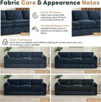 Tbfit Modern Couch Sofa, 89" Cloud Couch w/Pillows, Pocketed Spring Seat, Comfy 3-Seater Plush Foam Cushions, Chenille Fabric Removable Covers, Soft Upholstered Living Room Furniture Home Apartment