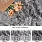 ORINOVA Light Grey Furry Washable Area Rugs - Image 6