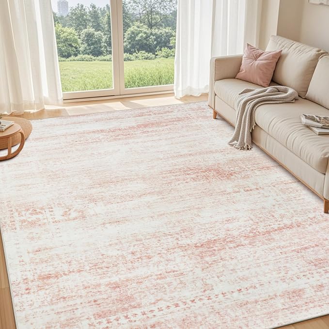 Pink Washable Rugs 9x12 Area Rugs by Srugn
