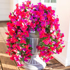 Faux Bougainvillea Artificial Flowers Plants for Outdoors Outside Decoration, 2pcs Fake Flowers Silk Long Trailing Vines UV Resistant Realistic for Front Door Porch Planter Urn Patio Balcony Yard, Mix