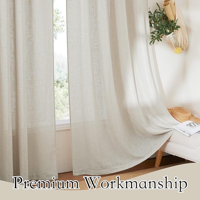 RYB HOME Sheer Curtains 95 inches Long - Image 4