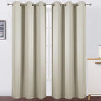 Light Beige Thermal Blackout Curtains/42 x 84 Inch/Set of 2 Panels Room by Lemomo