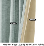 MIULEE 100% Blackout Linen Curtains 42 x 63 Inch Seafoam Green 2 Panels | - Image 6