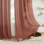 RYB HOME Farmhouse Boho Linen Sheer Curtains 90 inches Long - Image 5