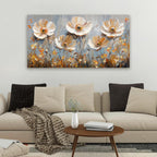 Canvas Wall Art Decor Art Work for Wall Decor Vintage Gold Wall Art Prints Wall Art Pictures for Living Room Nature Flower Wall Art Decorations Field Artwork for Walls Bedroom Office Decor 20" X 40"