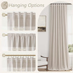 100% Blackout Curtains 102 Inch Length 2 Panels Set - Image 6