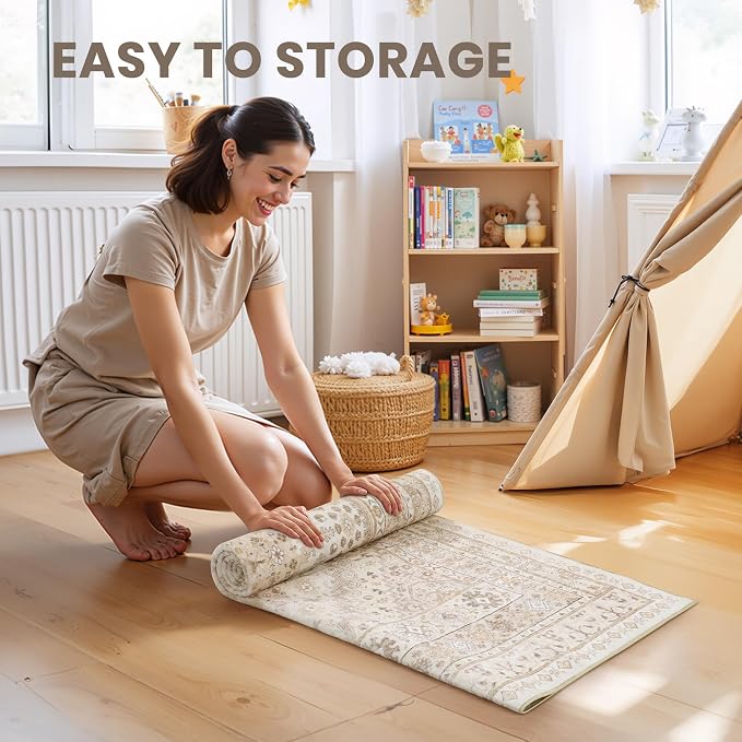 2'6 x 8' Runner Rug Non Slip, Washable Kitchen Rugs, Nursery Room, Soft Runner - Image 7
