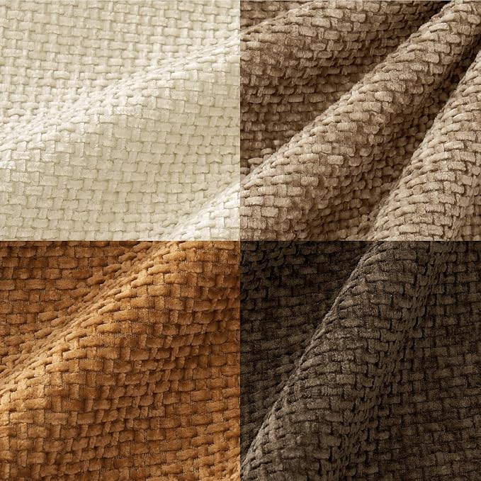 MIULEE Soft Decorative Chenille Fall Pillow Covers Brown 18x18 Pack of 4 | - Image 6