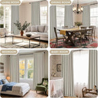 Joydeco Greyish White Pinch Pleated Thick Linen Curtains 90 Inch Long 2 Panel - Image 7