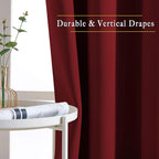 NICETOWN Burgundy Red Blackout Curtains Grommet - Image 5