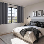 Short Blackout Curtains for Bedroom Dark Grey 42 x 45 Inch 2 Panels | Thermal - Image 6