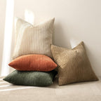 MIULEE Fall Corduroy Decorative Throw Pillow Covers Rust-Olive Green 18x18 | - Image 7