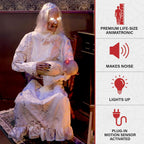 Haunted Hill Farm Life-Size Animatronic Gravely Granny by Tekky Halloween Decoration with Motion-Activated Sounds