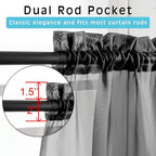 2 Panels Sheer Black Curtains 72 Inches Length Window Treatment - Image 3