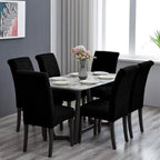 Howhic Stretch Chair Covers for Dining Room Set of 4, Removable Washable Dining Room Chair Covers, Dining Chair Slipcovers Seat Protector, Great for Home Upholstery and Banquet (Black, 4 Pack)