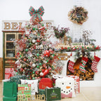 Sea Team 80mm/3.15" Delicate Contrast Color Theme Painting & Glittering Christmas Tree Pendants Decorative Hanging Christmas Baubles Balls Ornaments Set - 16 Pieces (Elf)