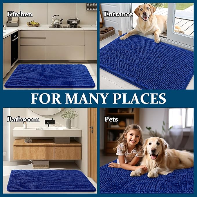 OLANLY Dog Door Mat for Muddy Paws 34x21, Super Absorbent Chenille Mud Mat | - Image 8