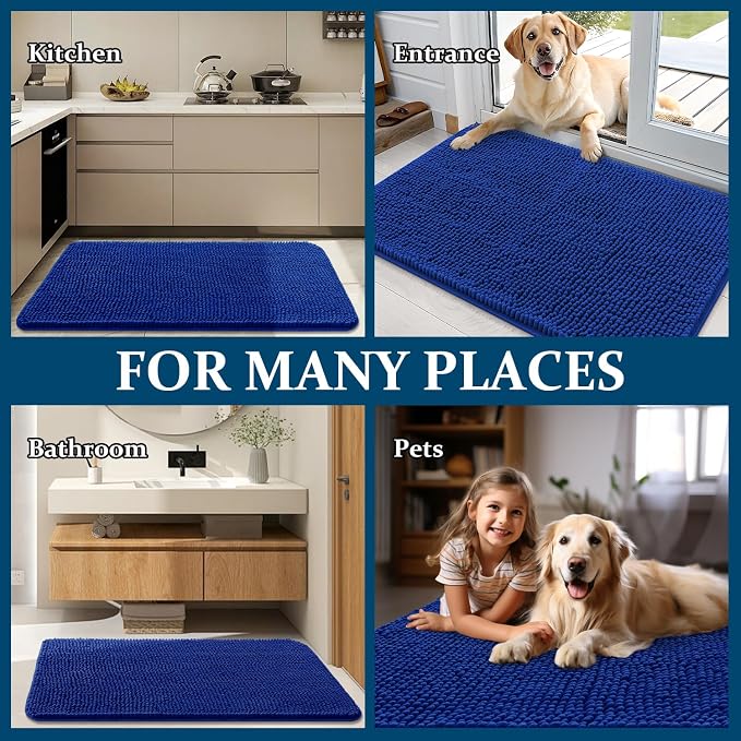 OLANLY Dog Door Mat for Muddy Paws 47x24, Super Absorbent Chenille Mud Mat | - Image 8