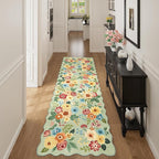 DUKINO 2.6x8 Runner Rug, Floral Washable Kitchen Rugs Non Slip, Stain Resistant - Image 8