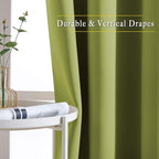 NICETOWN Fresh Green Room Darkening Curtains 102 inch Length, Grommet Energy - Image 5